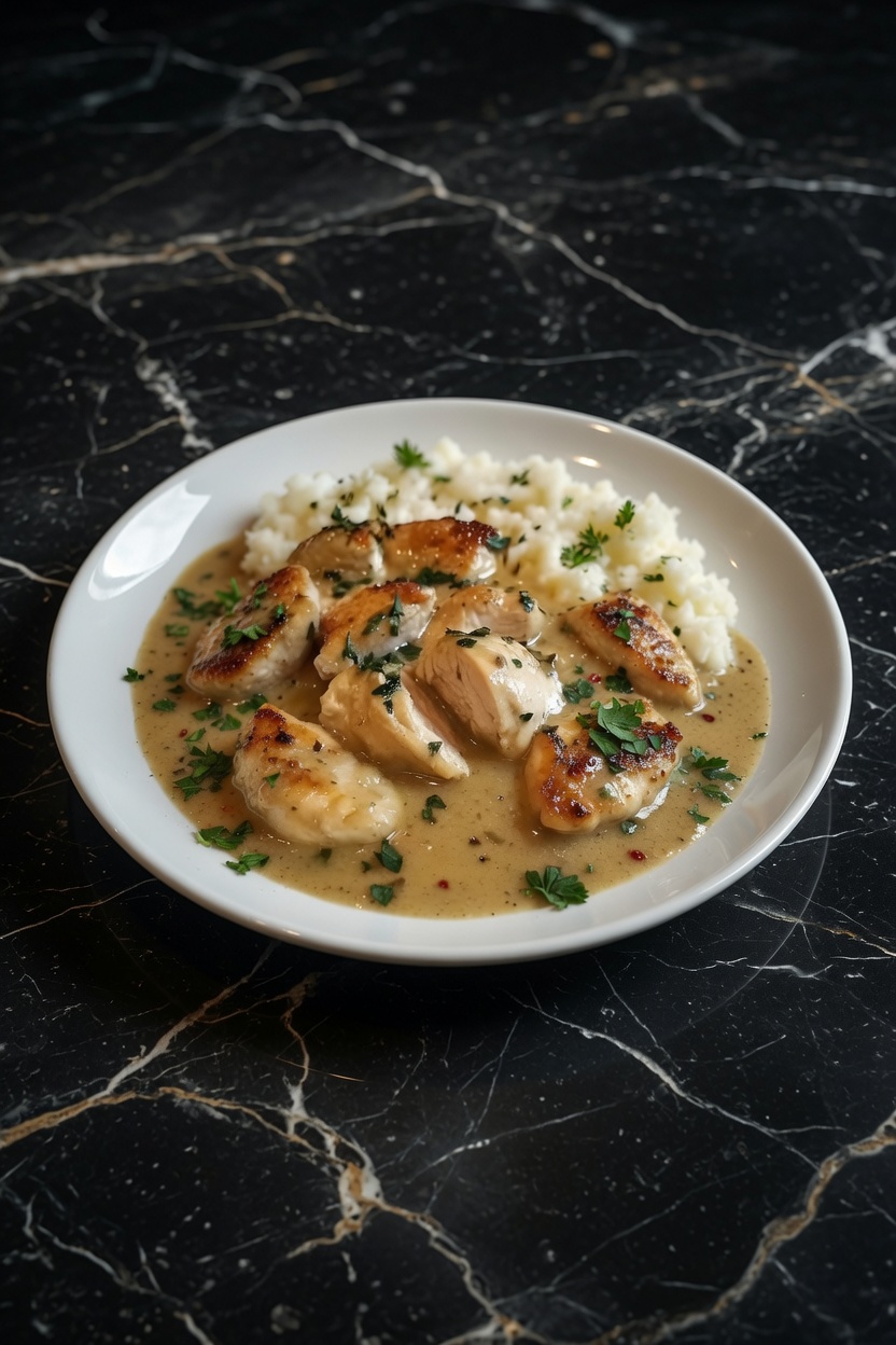 Slow Cooker Creamy Chicken & Gravy