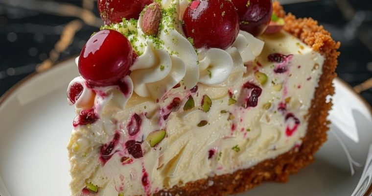 Luscious Lemon-Lime Cherry Pistachio Cheesecake