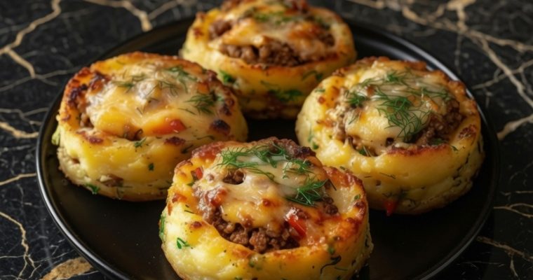 Stuffed Mashed Potato Nests