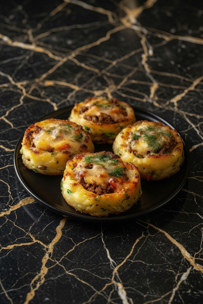 Stuffed Mashed Potato Nests