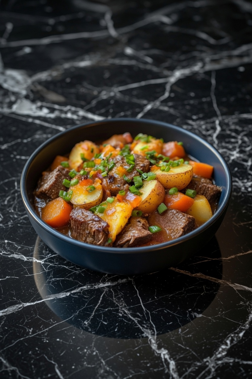 Crockpot Loaded Steak and Potato Bake
