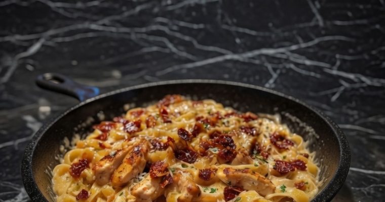 Creamy Sun-Dried Tomato & Chicken Fettuccine