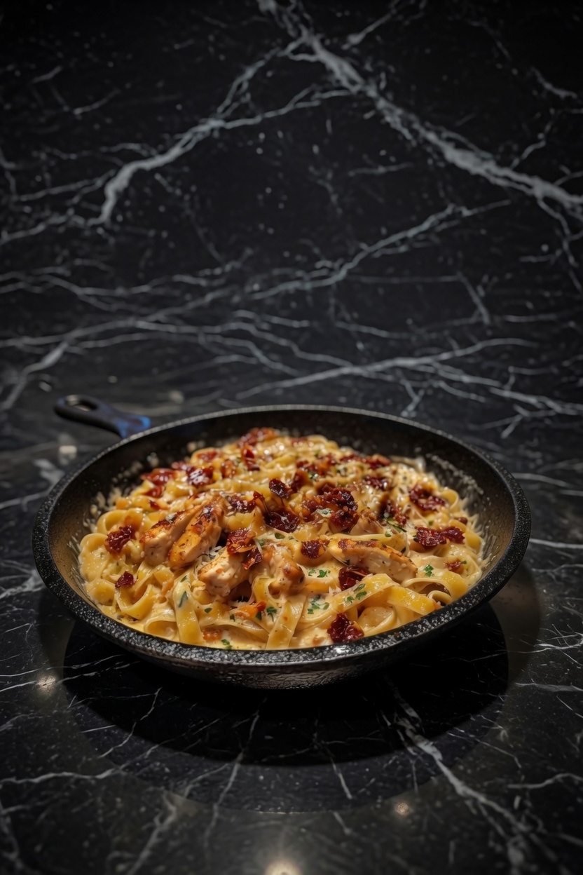 Creamy Sun-Dried Tomato & Chicken Fettuccine