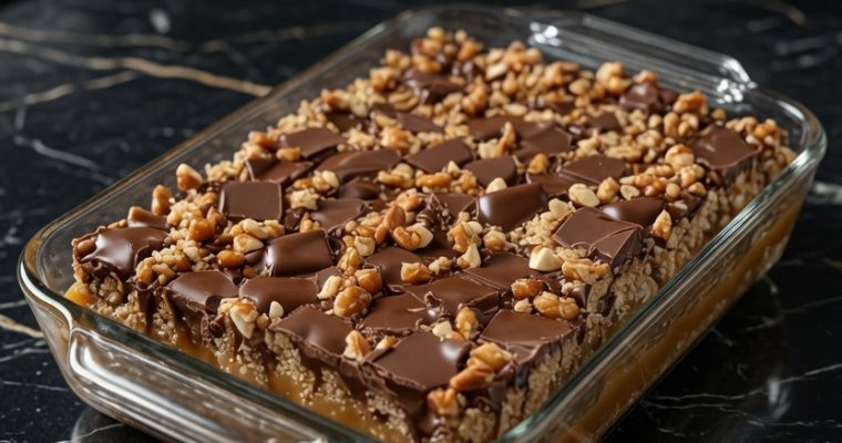 Caramel Chocolate Crunch Bars