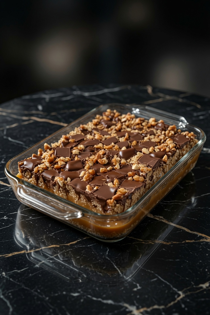 Caramel Chocolate Crunch Bars
