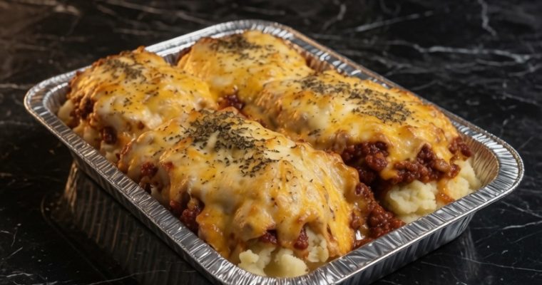 Meatloaf with Mashed Potatoes and Cheese