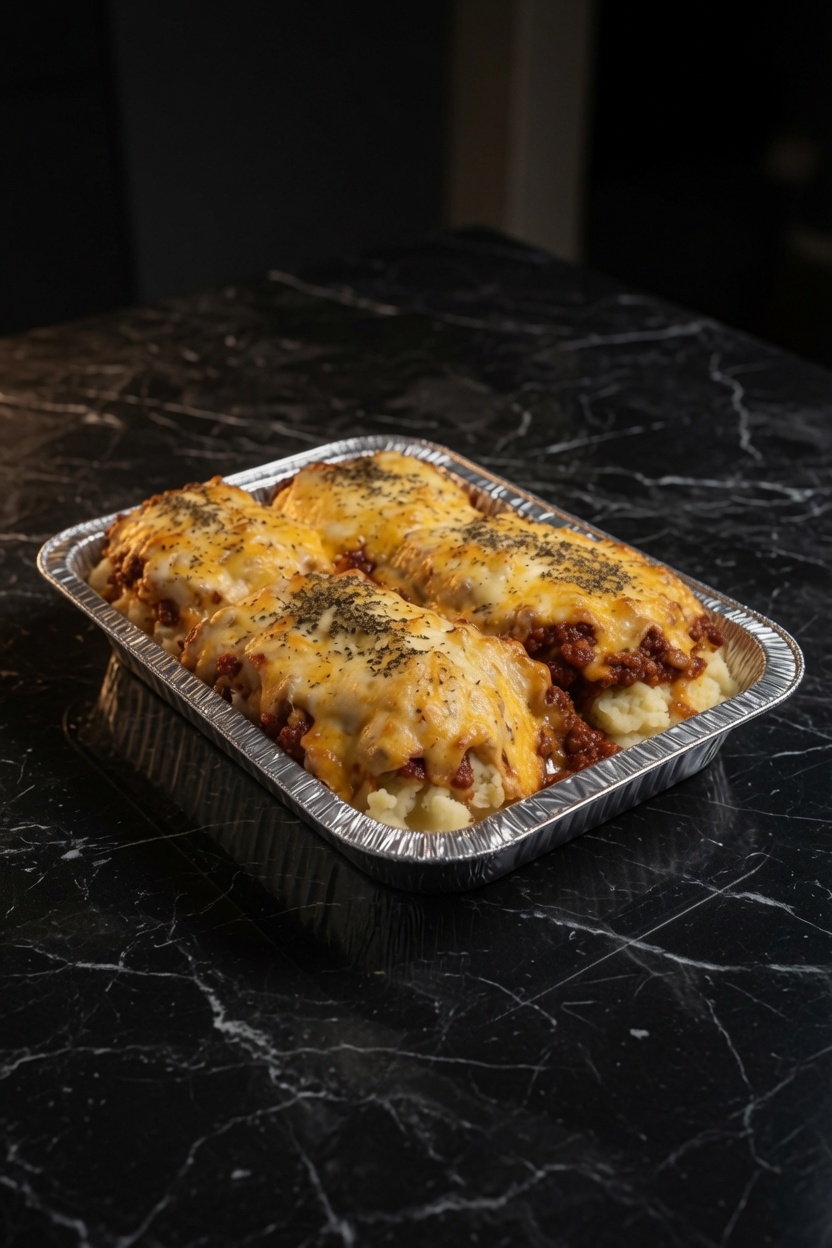 Meatloaf with Mashed Potatoes and Cheese