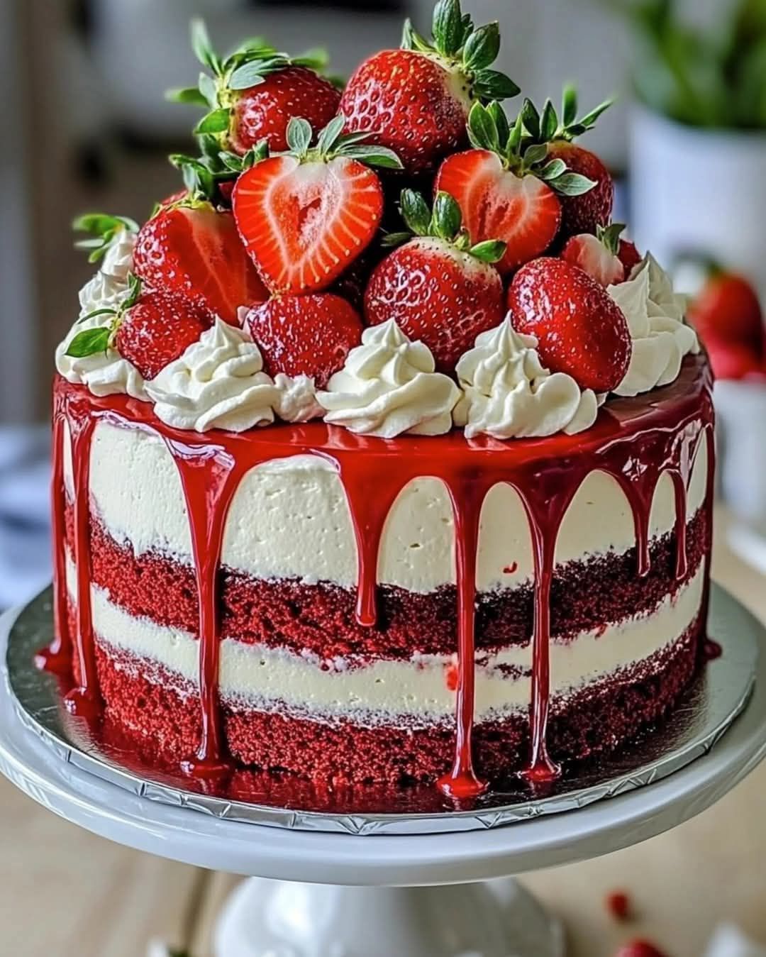 Velvet Strawberry Cheesecake
