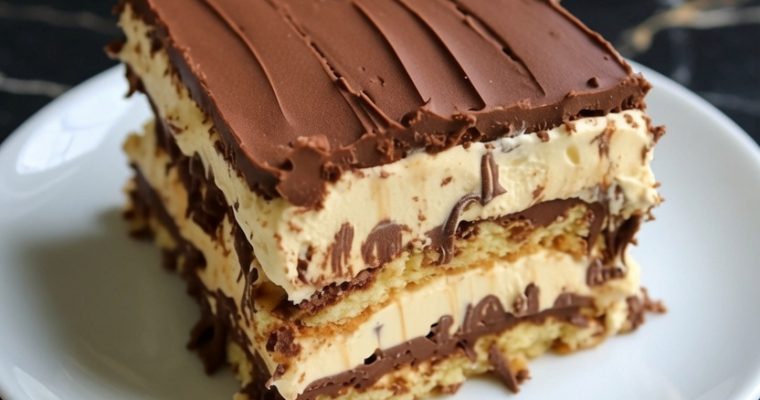 Homemade No-Bake Peanut Butter Eclair Cake