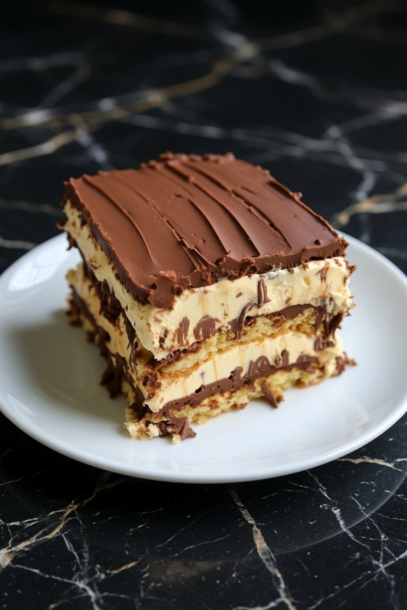Homemade No-Bake Peanut Butter Eclair Cake
