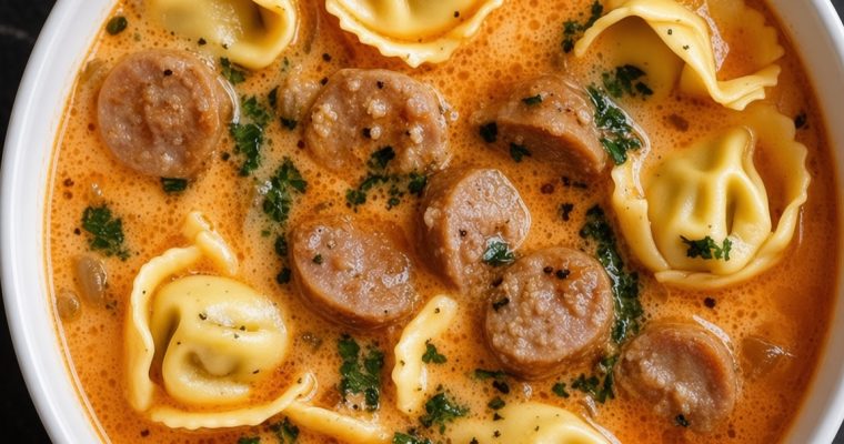 Slow Cooker Creamy Tortellini Soup