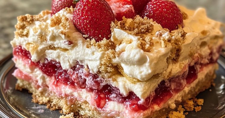 Strawberry Cheesecake Dump Cake