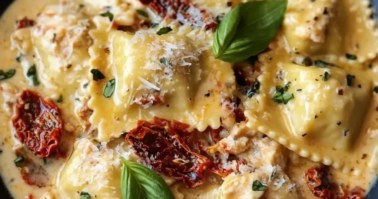 Creamy Sun-Dried Tomato Chicken Ravioli