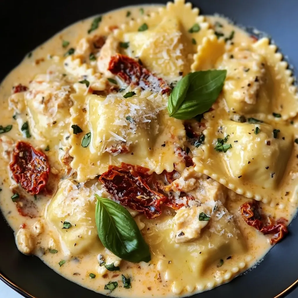 Creamy Sun-Dried Tomato Chicken Ravioli