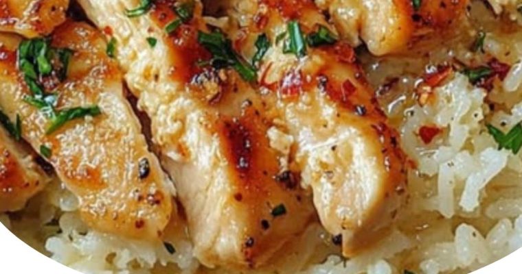 Chicken Scampi with Garlic Parmesan Rice