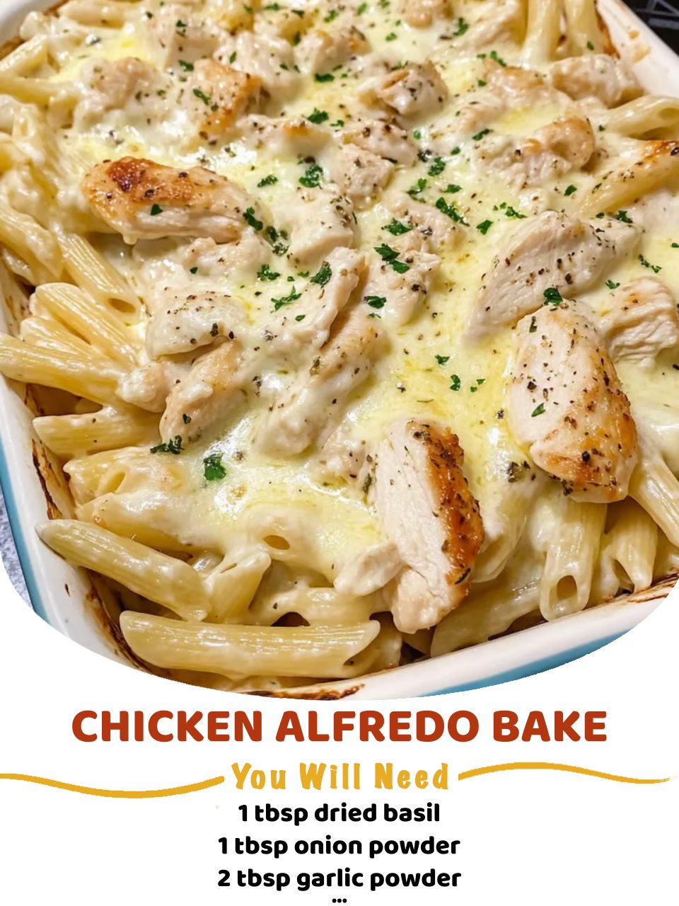 Chicken Alfredo Bake