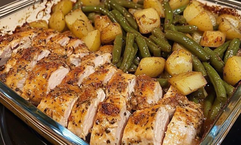 Simple Chicken, Potato, and Green Bean Bake