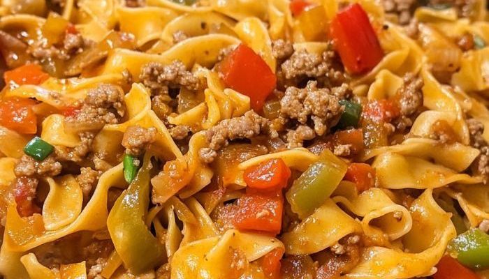 Slow Cooker Italian Drunken Noodle