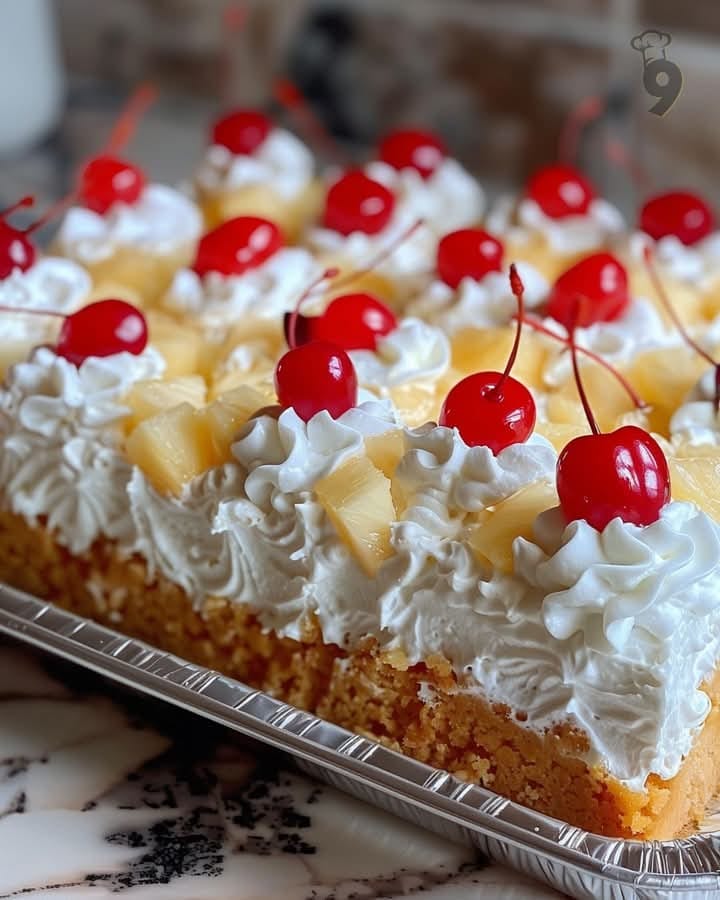 Piña Colada Poke Cake