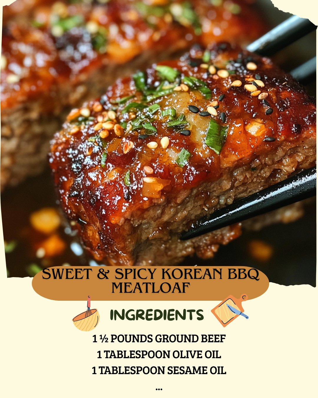 Sweet & Spicy Korean BBQ Meatloaf