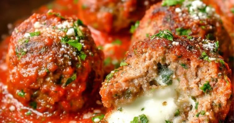 Mozzarella Stuffed Meatballs