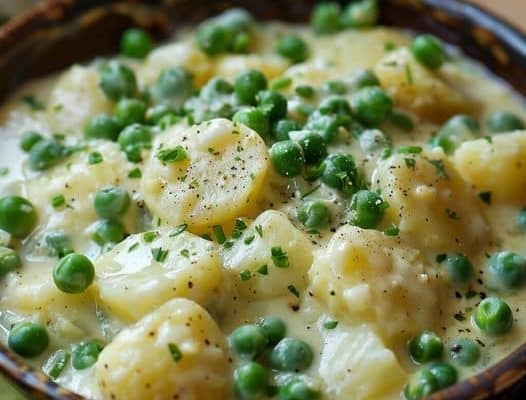 Creamed Potatoes and Peas