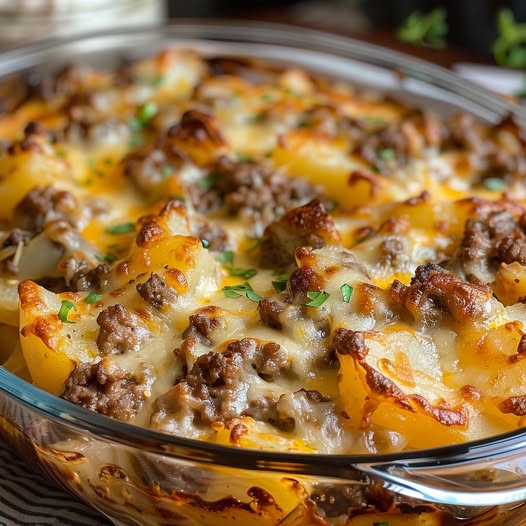 Cheesy Hamburger Potato Casserole