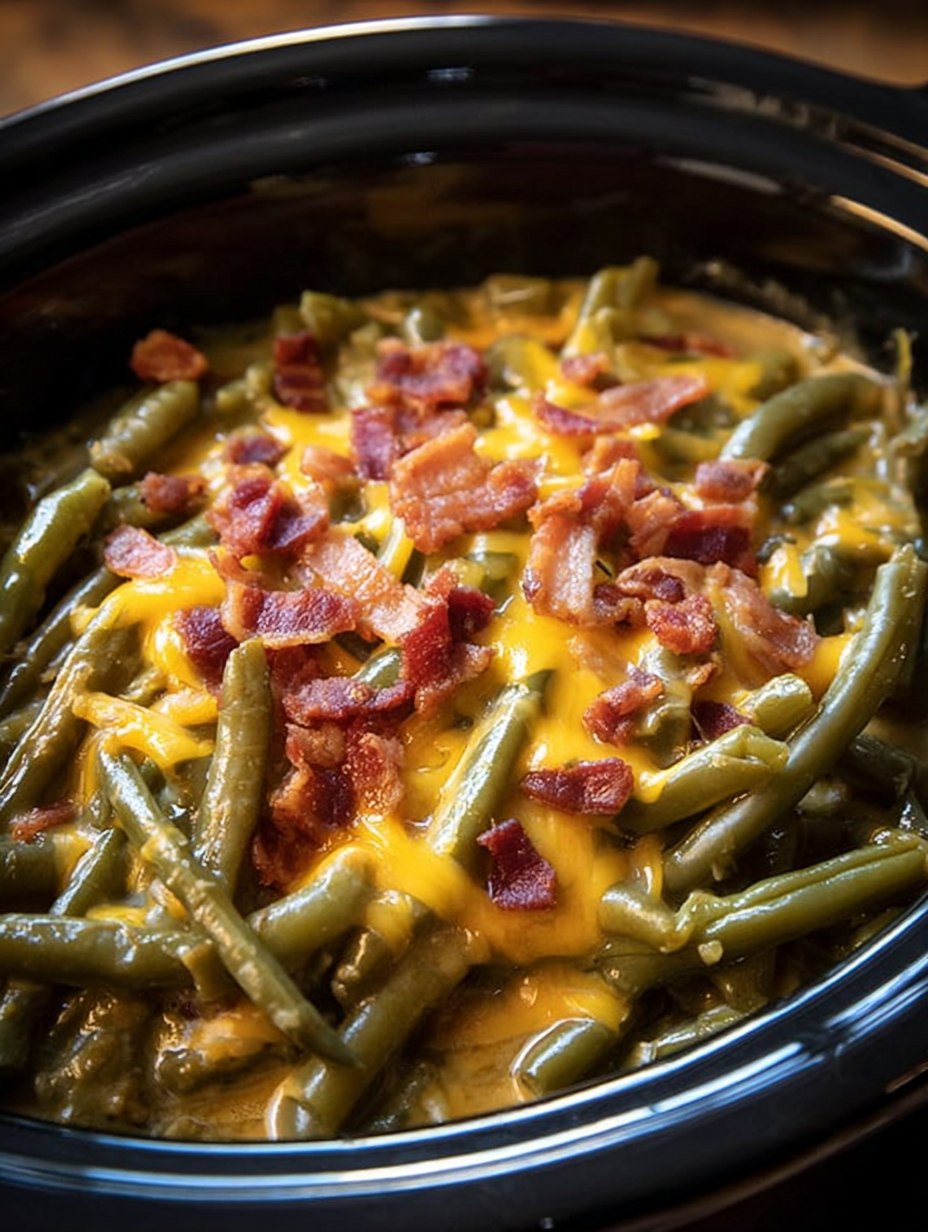 Slow Cooker Amish Green Bean Casserole