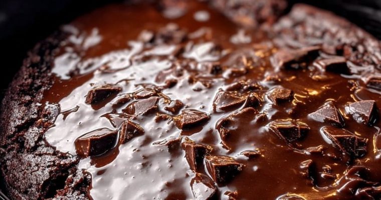 Slow Cooker 4-Ingredient Hot Fudge Brownies