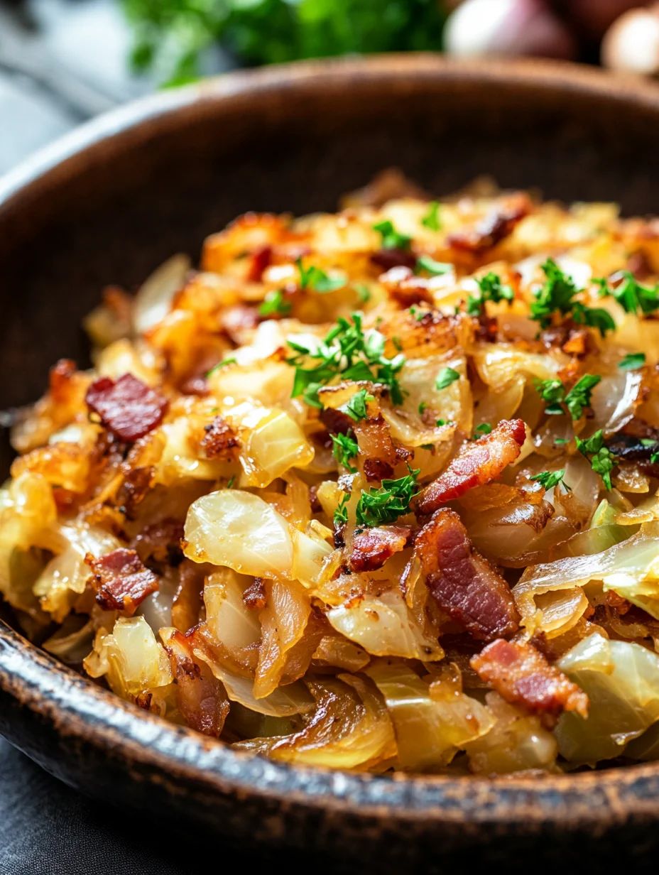 Fried Cabbage with Onions and Bacon