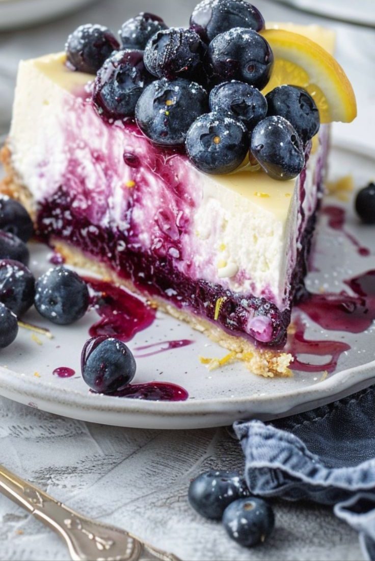 Lemon Blueberry Cheesecake Cake