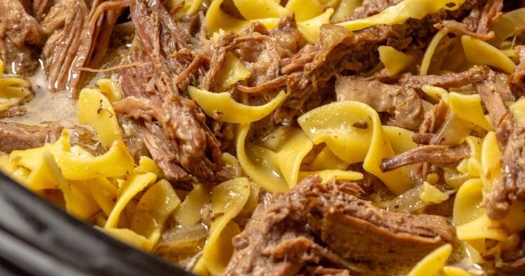 Slow Cooker Pot Roast Beef Stroganoff