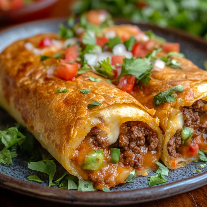 BEEF & CHEESE CHIMICHANGAS