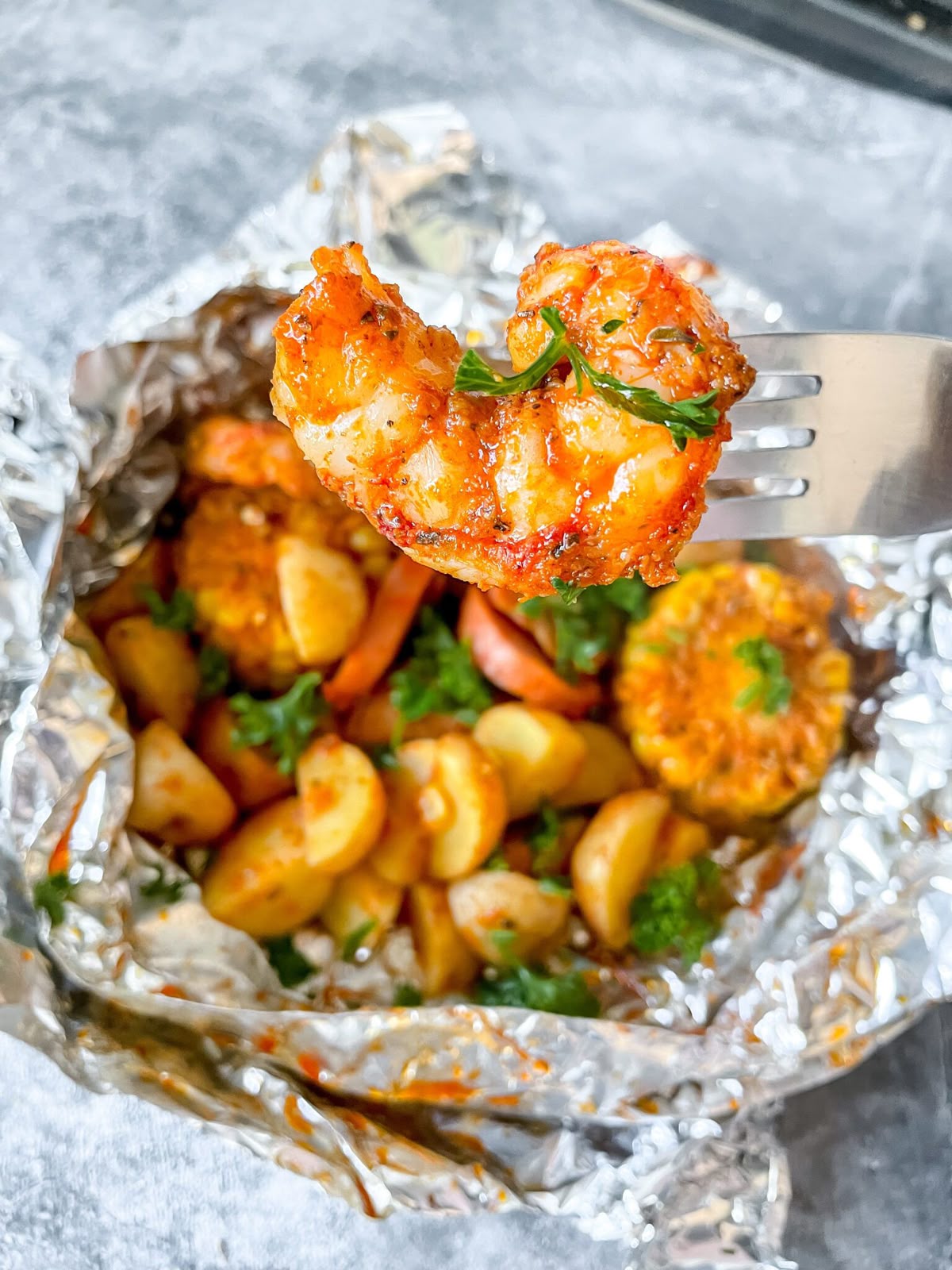 Cajun Shrimp Boil in Foil