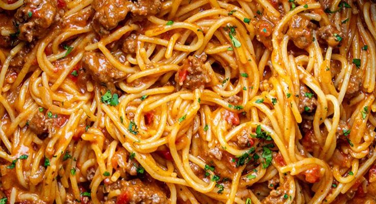 One Pot Taco Spaghetti
