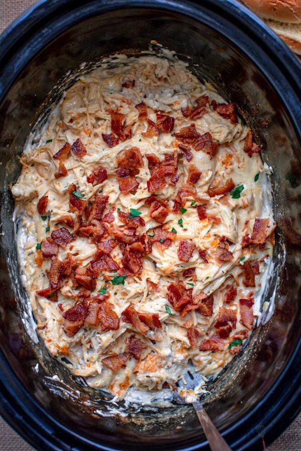 Slow-Cooker Chicken Bacon Ranch Sandwiches