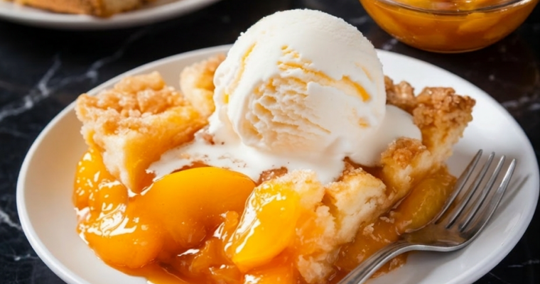 LAZY MAN’S PIE PEACH COBBLER
