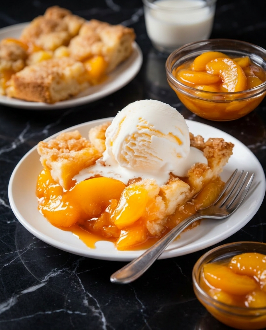 LAZY MAN’S PIE PEACH COBBLER