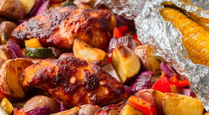 Sheet Pan Barbecue Chicken Dinner