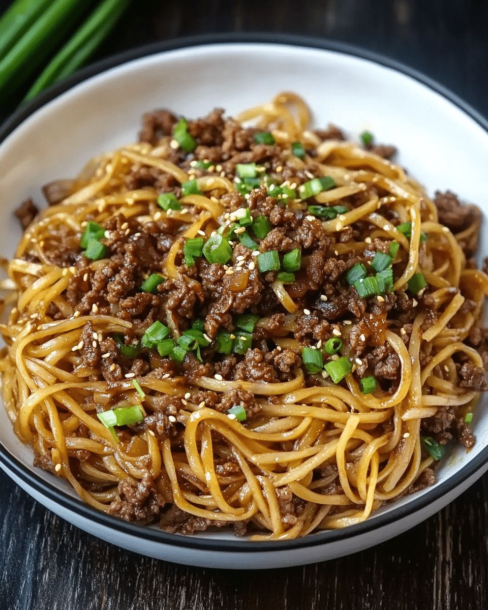 Mongolian Ground Beef Noodles