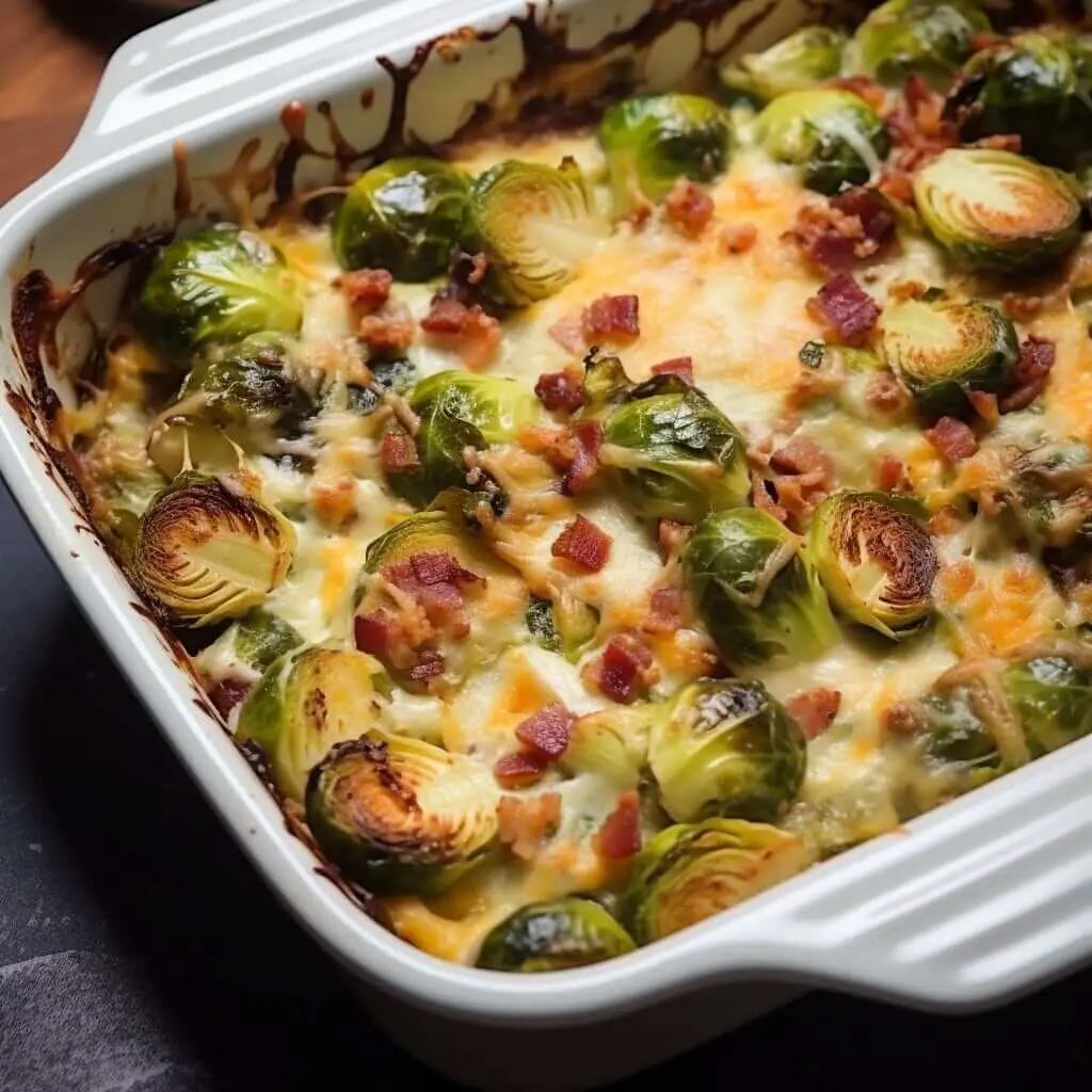Bacon Brussels Sprouts Gratin