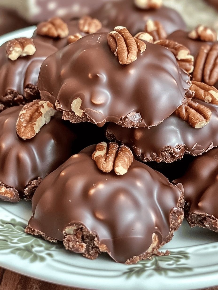 Chocolate Pecan Turtle Clusters
