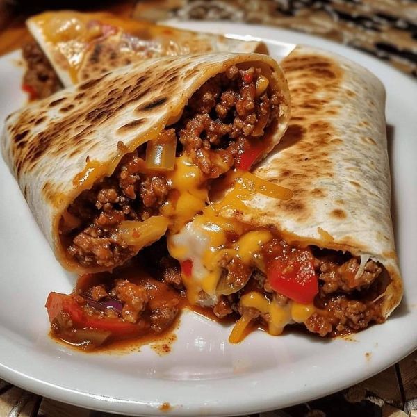 Sloppy Joe Grilled Burritos