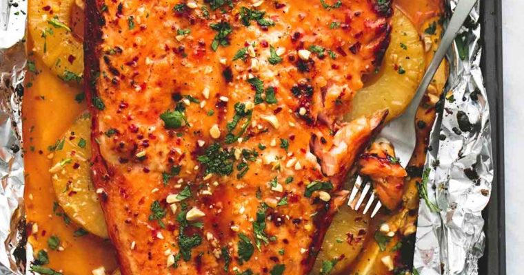 Baked Thai Pineapple Salmon in Foil
