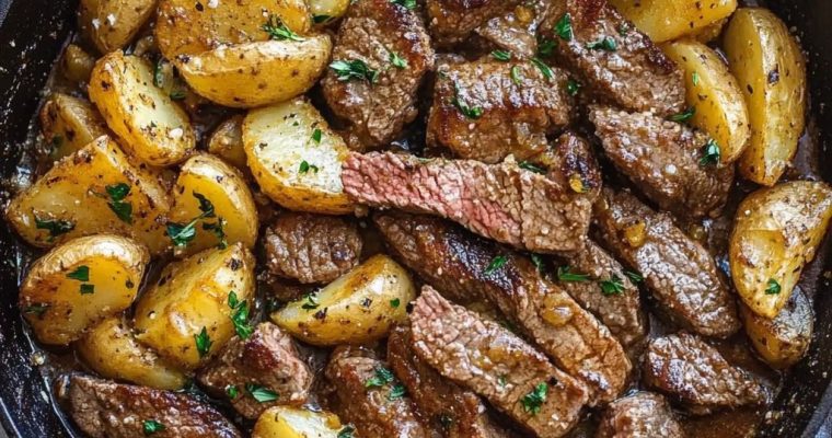 Garlic Butter Steak and Potatoes Skillet