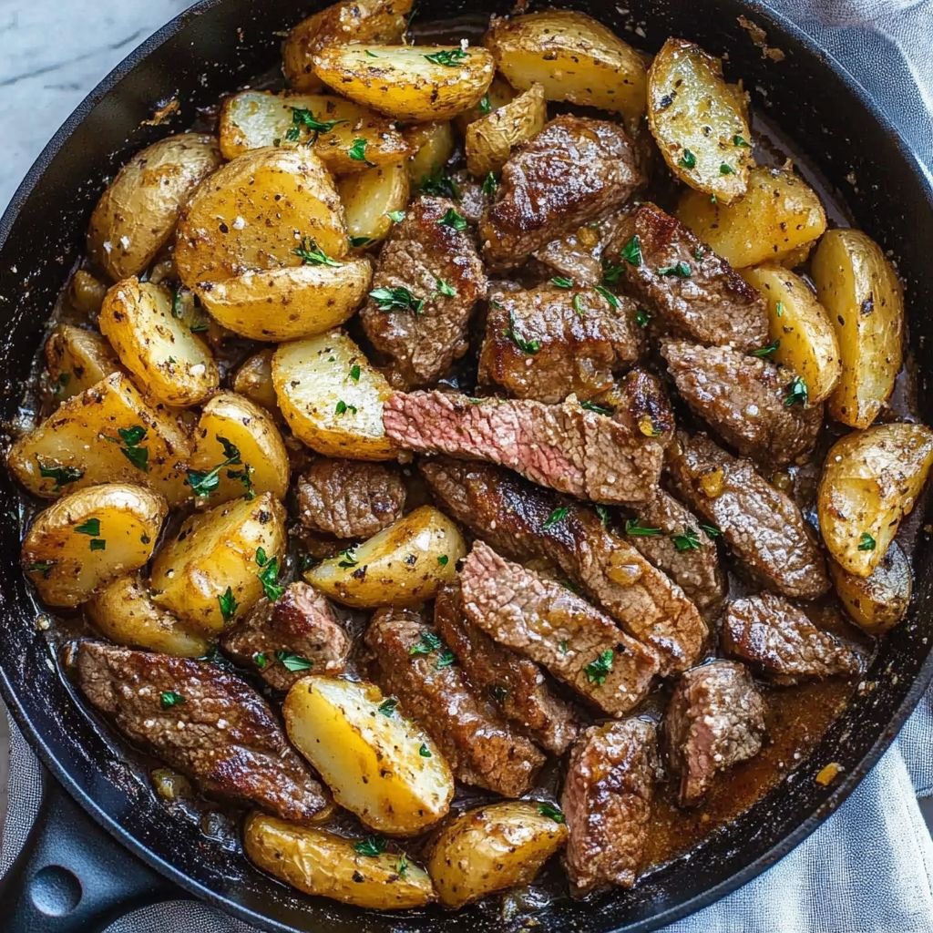 Garlic Butter Steak and Potatoes Skillet