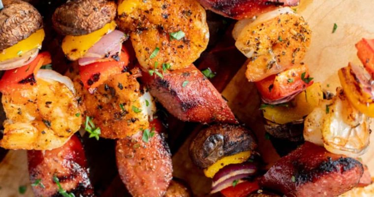Sausage and Shrimp Kabobs