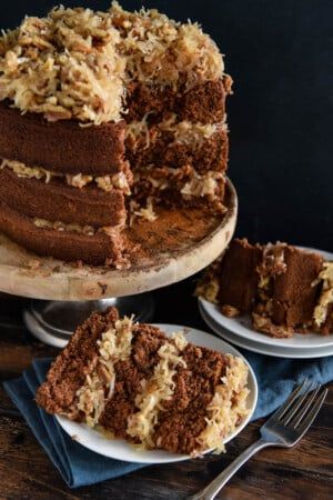 German Chocolate Layer Cake with Coconut Pecan Frosting