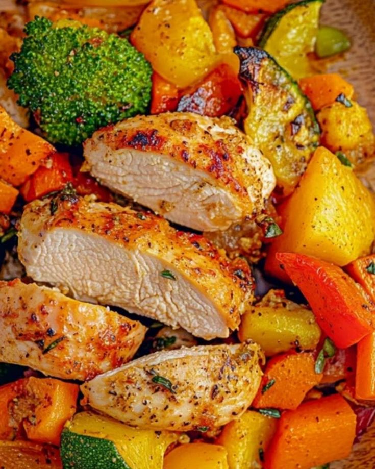 15 Minute Healthy Roasted Chicken and Veggies