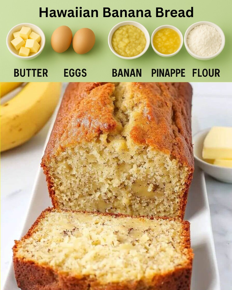 Hawaiian Banana Bread Recipe